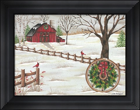 Framed Wagon Wheel Print
