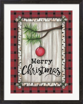 Framed Red Christmas Plaid Print