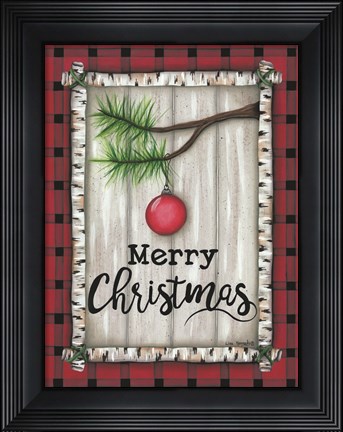 Framed Red Christmas Plaid Print