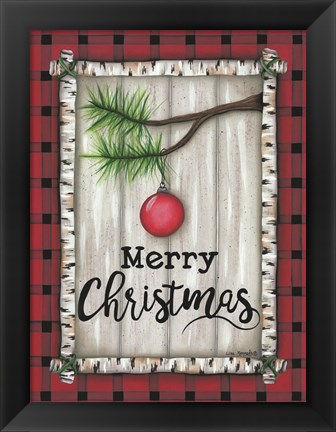 Framed Red Christmas Plaid Print