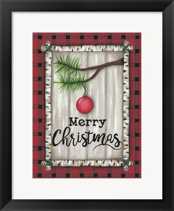 Framed Red Christmas Plaid Print