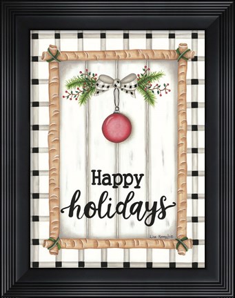 Framed White Holiday Plaid Print