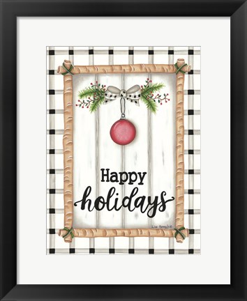 Framed White Holiday Plaid Print