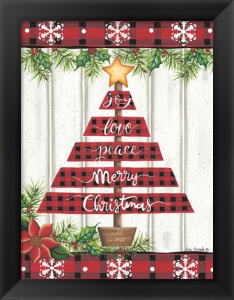 Framed Red Buffalo Plaid Tree Print