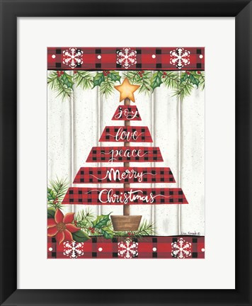 Framed Red Buffalo Plaid Tree Print