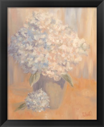 Framed Hydrangeas in the Morning Light Print