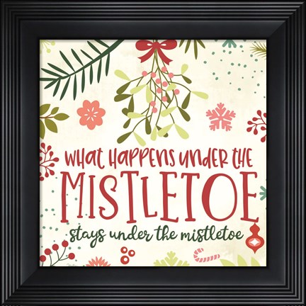 Framed What Happens Under the Mistletoe Print