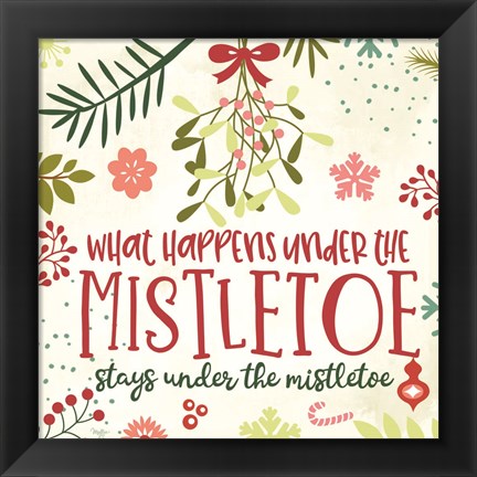 Framed What Happens Under the Mistletoe Print