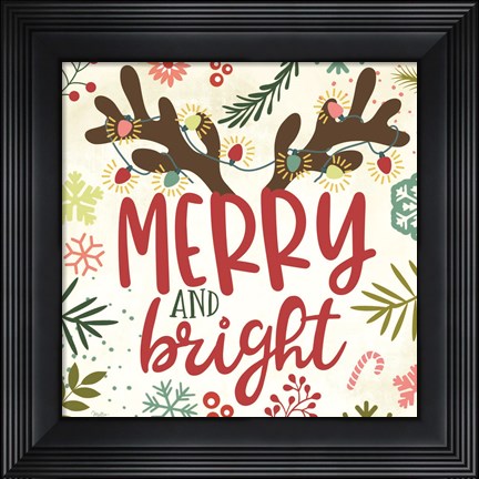 Framed Merry &amp; Bright Print