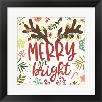 Framed Merry &amp; Bright Print