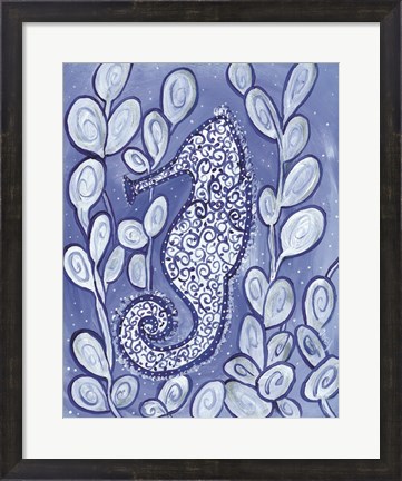 Framed Whimsical Seahorse Print
