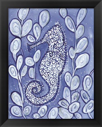 Framed Whimsical Seahorse Print