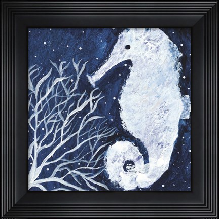 Framed Midnight Seahorse Print