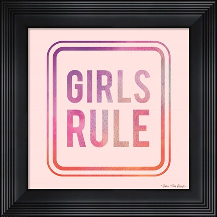 Framed Girls Rule Print
