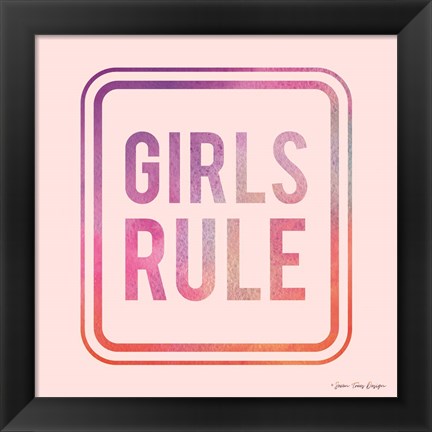 Framed Girls Rule Print