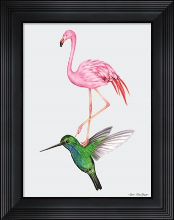 Framed Hummingbird and the Flamingo Print