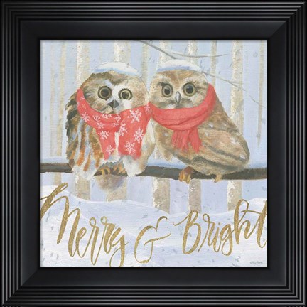 Framed Christmas Critters Bright V Print