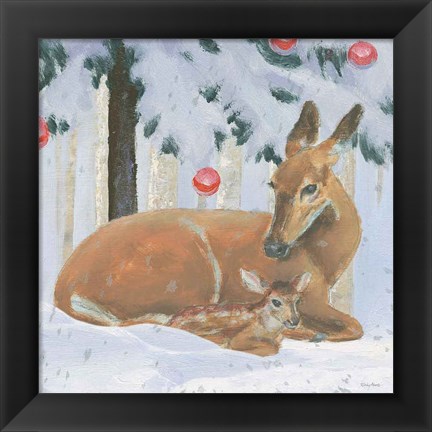 Framed Christmas Critters Bright VIII Print