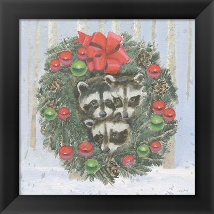 Framed Christmas Critters Bright VI Print