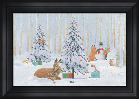 Framed Christmas Critters Bright I Print