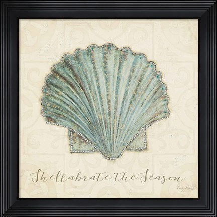 Framed Beach Treasures I Christmas Print
