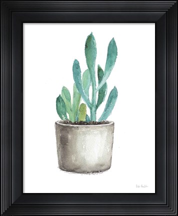 Framed Mixed Greens Succulent V Print