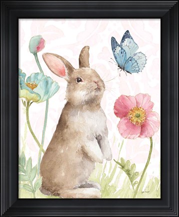 Framed Spring Softies Bunnies  II Pink Print