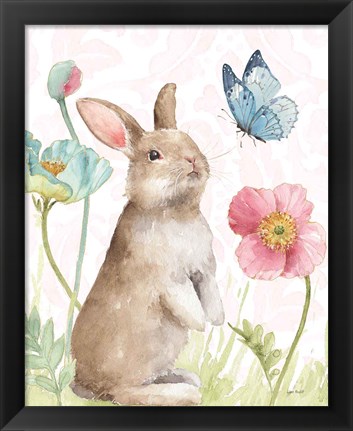 Framed Spring Softies Bunnies  II Pink Print