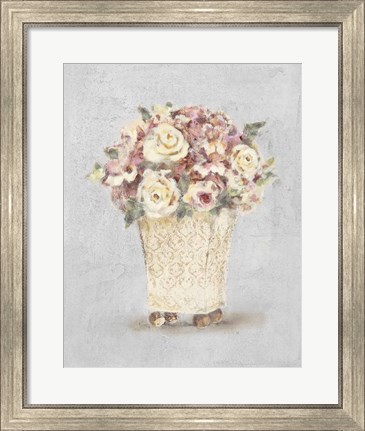 Framed Parlor Roses I Sage Print
