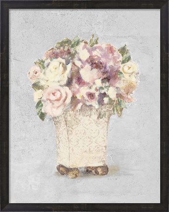 Framed Parlor Roses II Sage Print