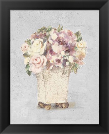 Framed Parlor Roses II Sage Print