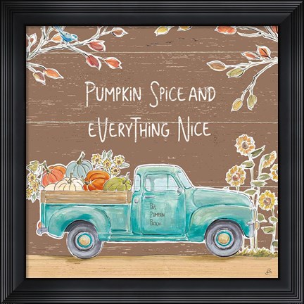 Framed Fall Market III on Walnut Print