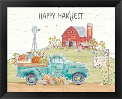 Framed Fall Market I Pumpkin Patch Print