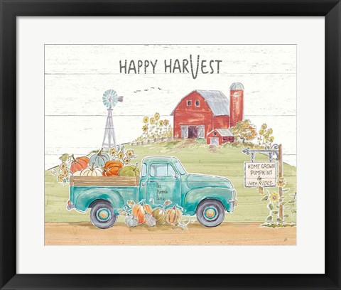 Framed Fall Market I Pumpkin Patch Print