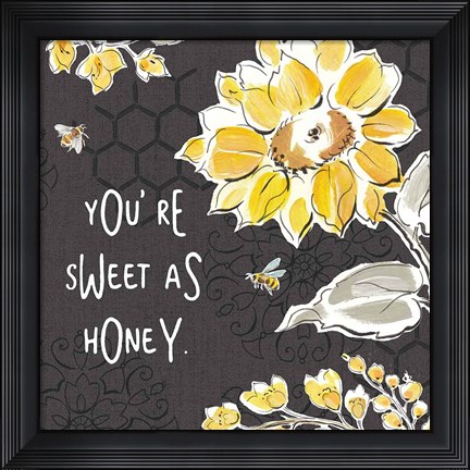 Framed Bee Happy III Black Print