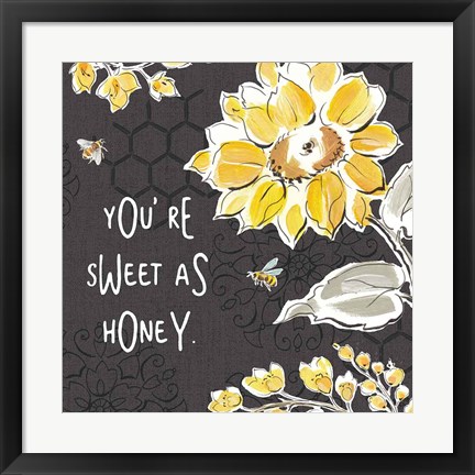 Framed Bee Happy III Black Print