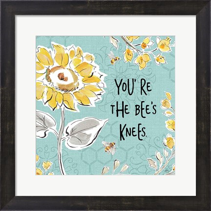 Framed Bee Happy II Linen Print