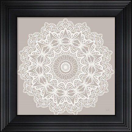 Framed Contemporary Lace Neutral VI Print