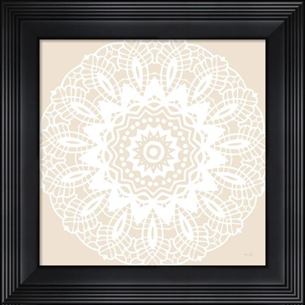 Framed Contemporary Lace Neutral II Print