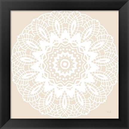 Framed Contemporary Lace Neutral II Print