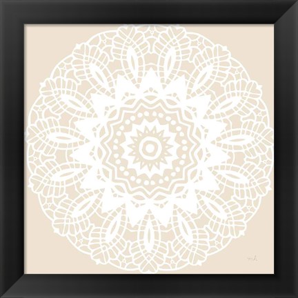 Framed Contemporary Lace Neutral II Print