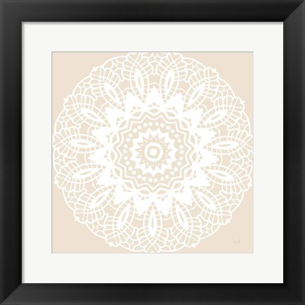 Framed Contemporary Lace Neutral II Print