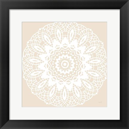 Framed Contemporary Lace Neutral II Print