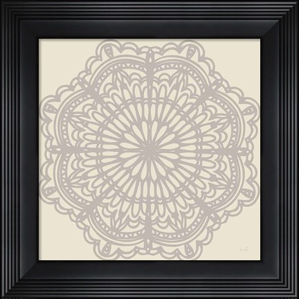 Framed Contemporary Lace Neutral I Print