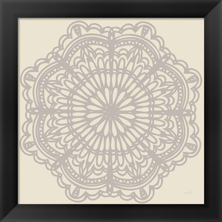 Framed Contemporary Lace Neutral I Print