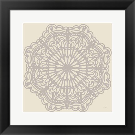 Framed Contemporary Lace Neutral I Print