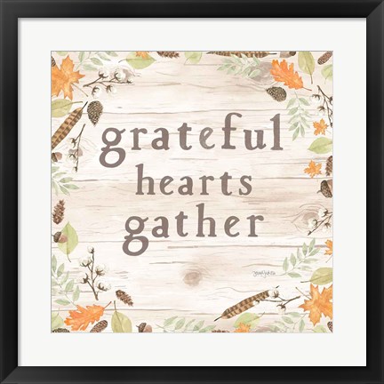 Framed Autumn Offerings I Light Grateful Print