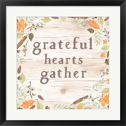 Framed Autumn Offerings I Light Grateful Print