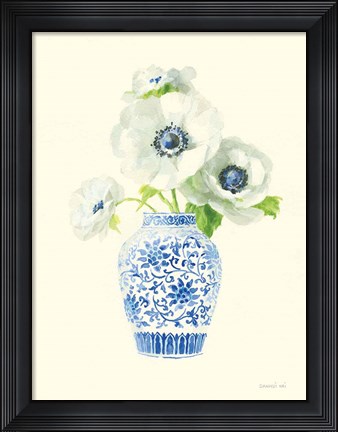 Framed Floral Chinoiserie II Print
