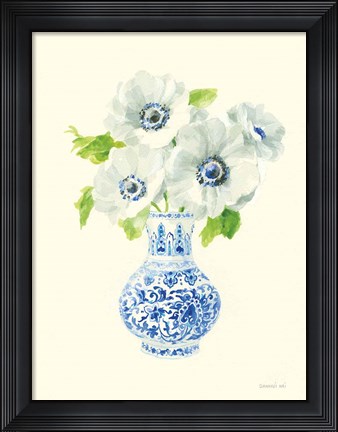 Framed Floral Chinoiserie I Print